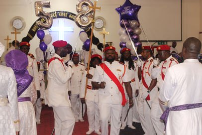 Church members gathered in worship